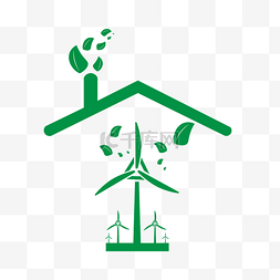 风车创意图片_创意绿色环保风车