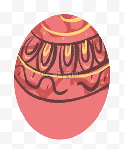 矢量彩蛋复活节图片_手绘卡通红色的彩蛋免扣元素
