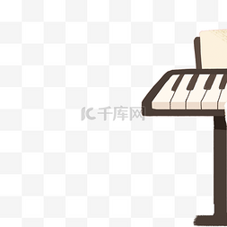 卡通灰色的钢琴免抠图