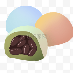 巧克麻薯图片_彩色圆形麻薯插图