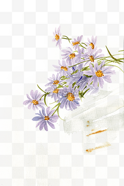 小花中国风图片_窗台上的紫色花