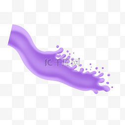 紫色喷溅图片_液体蓝莓汁