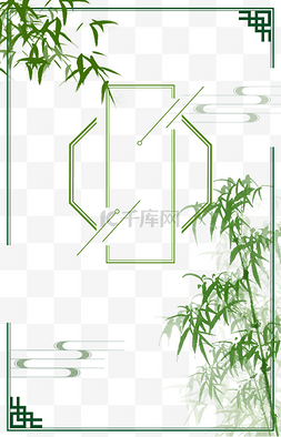 边框绿色底纹图片_中国风竹子边框