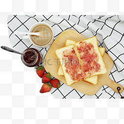 草莓酱面包图片_早餐甜点