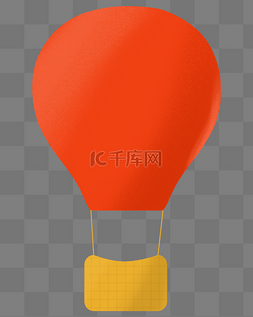 橙色卡通手绘热气球