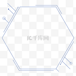 蓝色简约六边形科技感边框