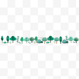 小清新绿色森林图片_手绘树木装饰边框