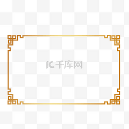 淘宝标签长方形图片_中国风金色边框国潮春节