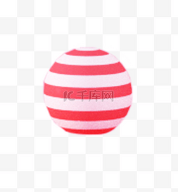 粉色白色条纹的圆球