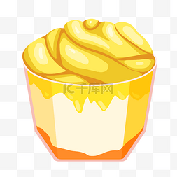 黄色冰淇淋卡通图片_黄色冰淇淋卡通插画