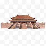 北京故宫肌理手绘插画