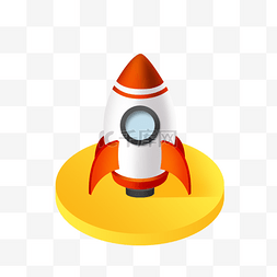 卡通火箭商业主题微立体icon