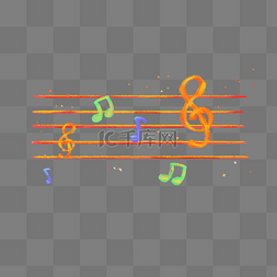 彩色五线谱音符图案