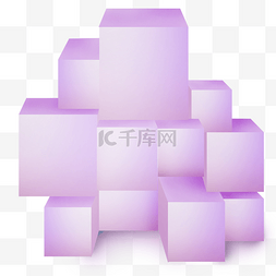 魔方立体图片_紫色立体方形图形