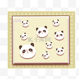 熊猫邮票插画