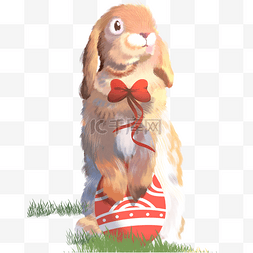 元气复活图片_褐色的兔子和复活蛋