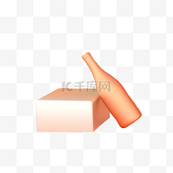 水饺包装纸图片_灰色立体创意盒子酒杯元素