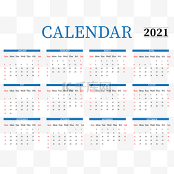 牛红色图片_2021 calendar 新年牛年蓝色日历