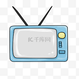 武汉电视塔图片_蓝色的电视装饰插画