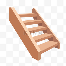 建筑元素设计图片_木质镂空楼梯插画