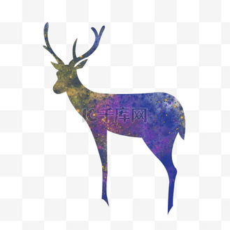 梅花鹿星空图片_梅花鹿星空素材-梅花鹿星空图片大全-千库网