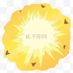 黄色菠萝边框插画