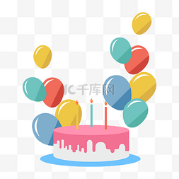 生日蛋糕黄色图片_矢量童趣草莓生日蛋糕