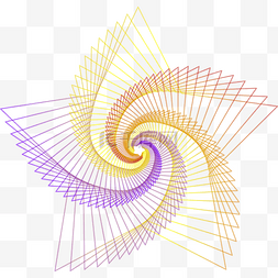 矢量渐变线条几何图案中心对称