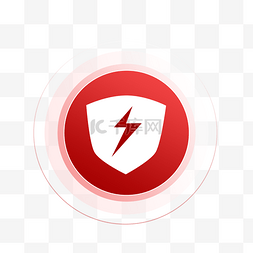 圆形红色标志图片_红色闪电风险警告提示