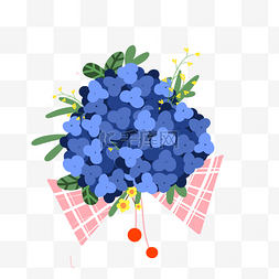 蓝色绣球花束