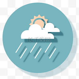 天气设计图片_圆形的大雨图标设计