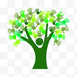 手掌绿色图片_绿色树木装饰