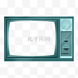 边框装饰绿色图片_复古电视机边框