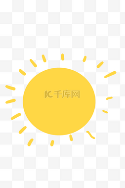 夏天烈日炎炎图片_黄色卡通太阳