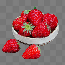 篮子里的草莓图片_装在篮子里的红色草莓果