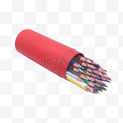 彩铅笔筒图片_红色笔筒彩铅