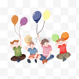 六一儿童节玩气球的儿童