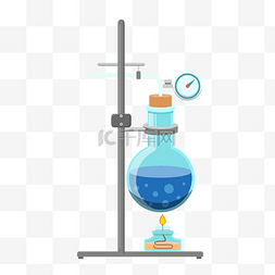 细长的试剂图片_蓝色化学仪器