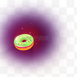 美食免抠图标图片_绿色的甜甜圈免抠图