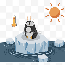 冰川融化企鹅元素