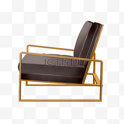黑色简约椅子图片_后现代金属黑色家具
