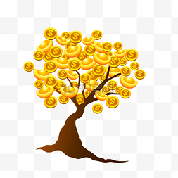 黄色金币摇钱树