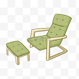 绿色躺椅脚凳