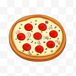 圆形披萨图案插图