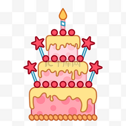 生日蛋糕扁平图片_矢量扁平化生日用品