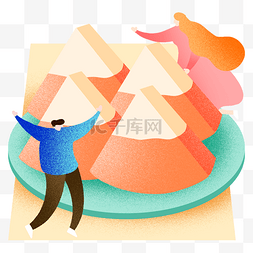 夏季橙子冰糕插画