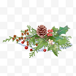 圣诞元素松果图片_圣诞植物挂饰