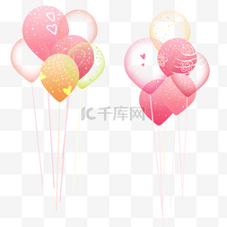 彩球生日图片_手绘粉色系装饰气球