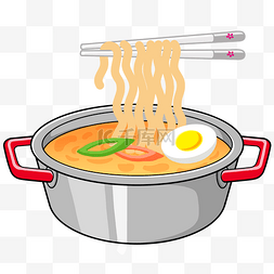 烹饪插画图片_烹饪面条卡通插画