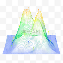 粒子数据图片_彩色动态大数据波点